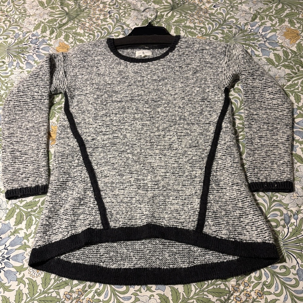 Lou & Grey Black & White Hi-Low Sweater S